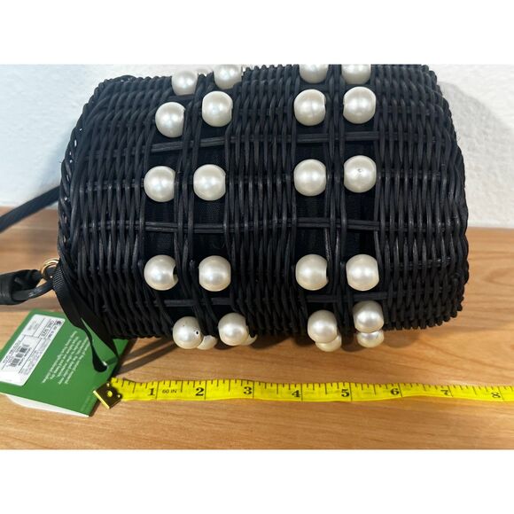 Kate Spade New York x Target Pearl Embellished Black Basket Bucket Bag NWT - Picture 6 of 8